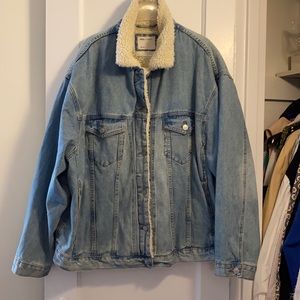 ASOS Curve Denim Borg Jacket